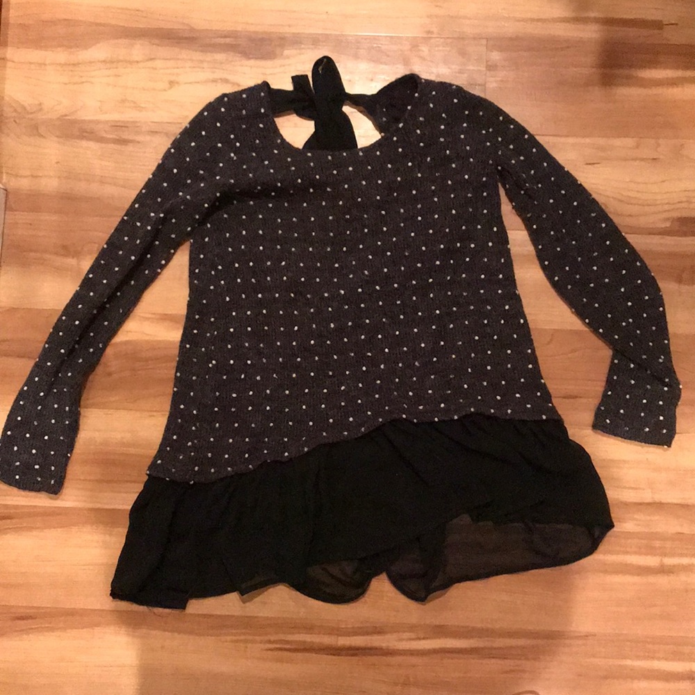 Knit boho open back sweater